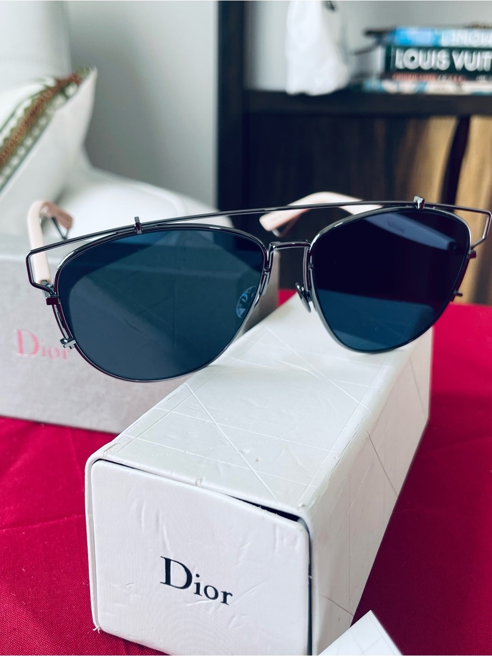 Christian Dior "So Real" Sunglasses - Gunmetal & Pink w/ Boxes